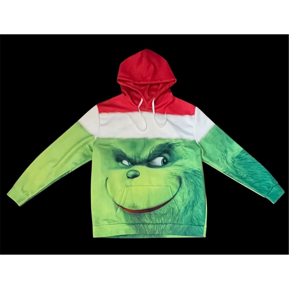 Unisex Size‎ 2XL Graphic Print Grinch Pullover Christmas Hoodie.